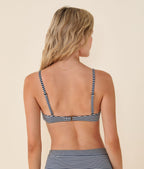 The Santorini Bikini Top - Seersucker Stripe - Cadet