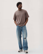 Mens Relaxed Short Sleeve Tee - Pigment Dye Jersey - Mole