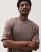 Mens Relaxed Short Sleeve Tee - Pigment Dye Jersey - Mole
