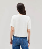 Womens Relaxed Crop Tee - Pigment Dye Jersey - Bone