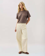 Womens Relaxed Crop Tee - Pigment Dye Jersey - Mole