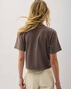 Womens Relaxed Crop Tee - Pigment Dye Jersey - Mole