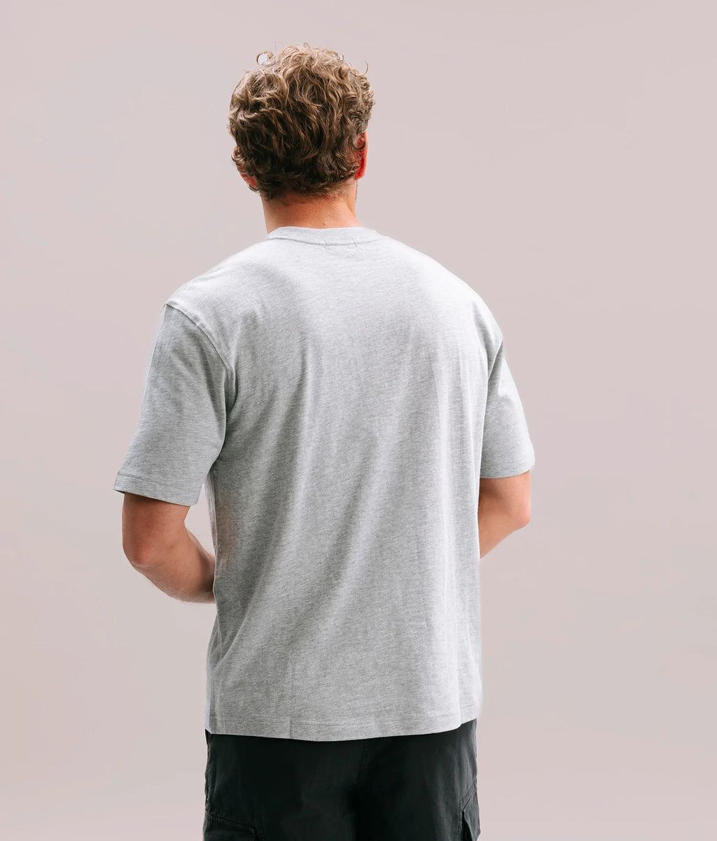 Mens Relaxed Short Sleeve Tee - Pigment Dye Jersey - Heather Grey