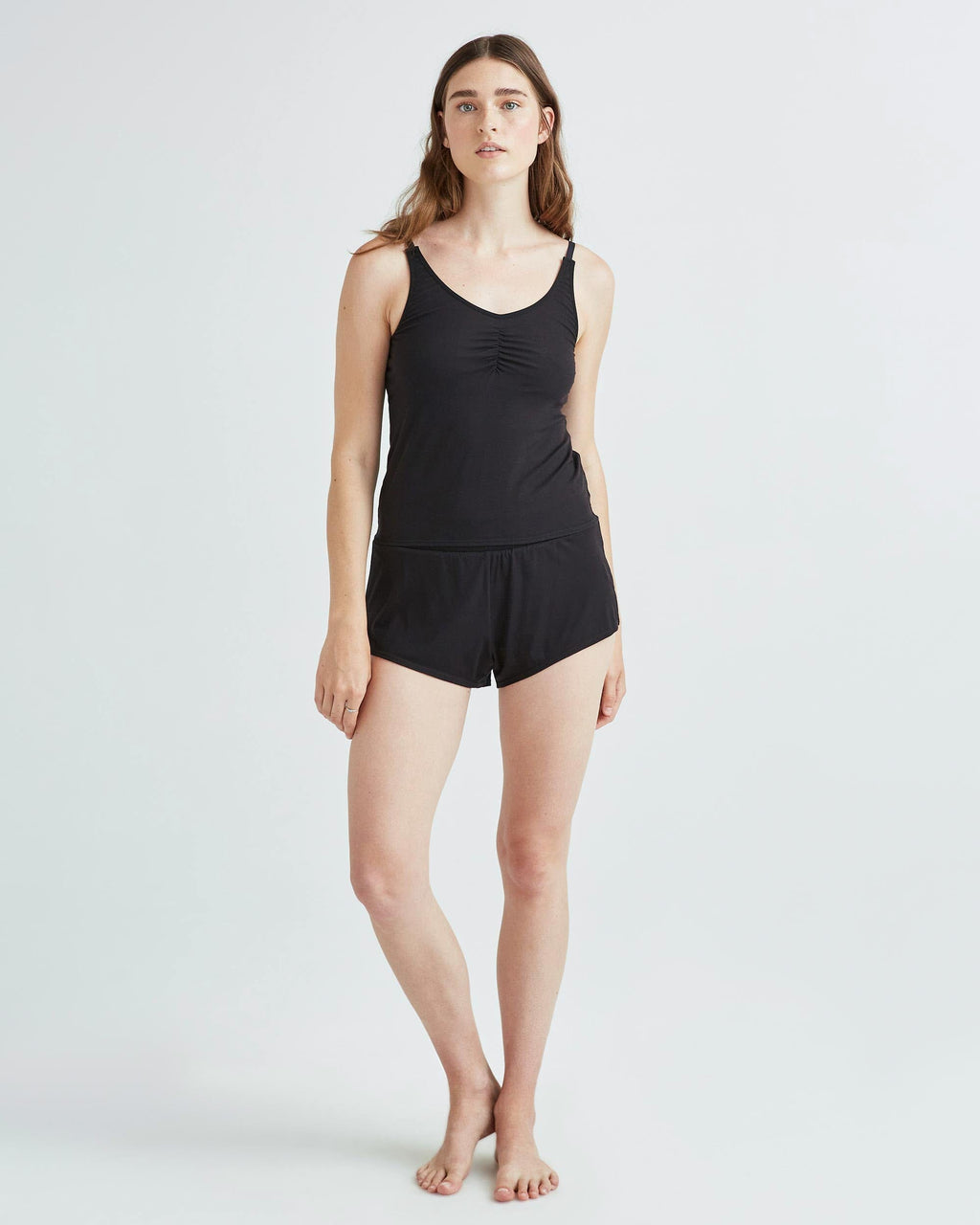 Womens Night Knit Tank - Rayon Jersey - Black