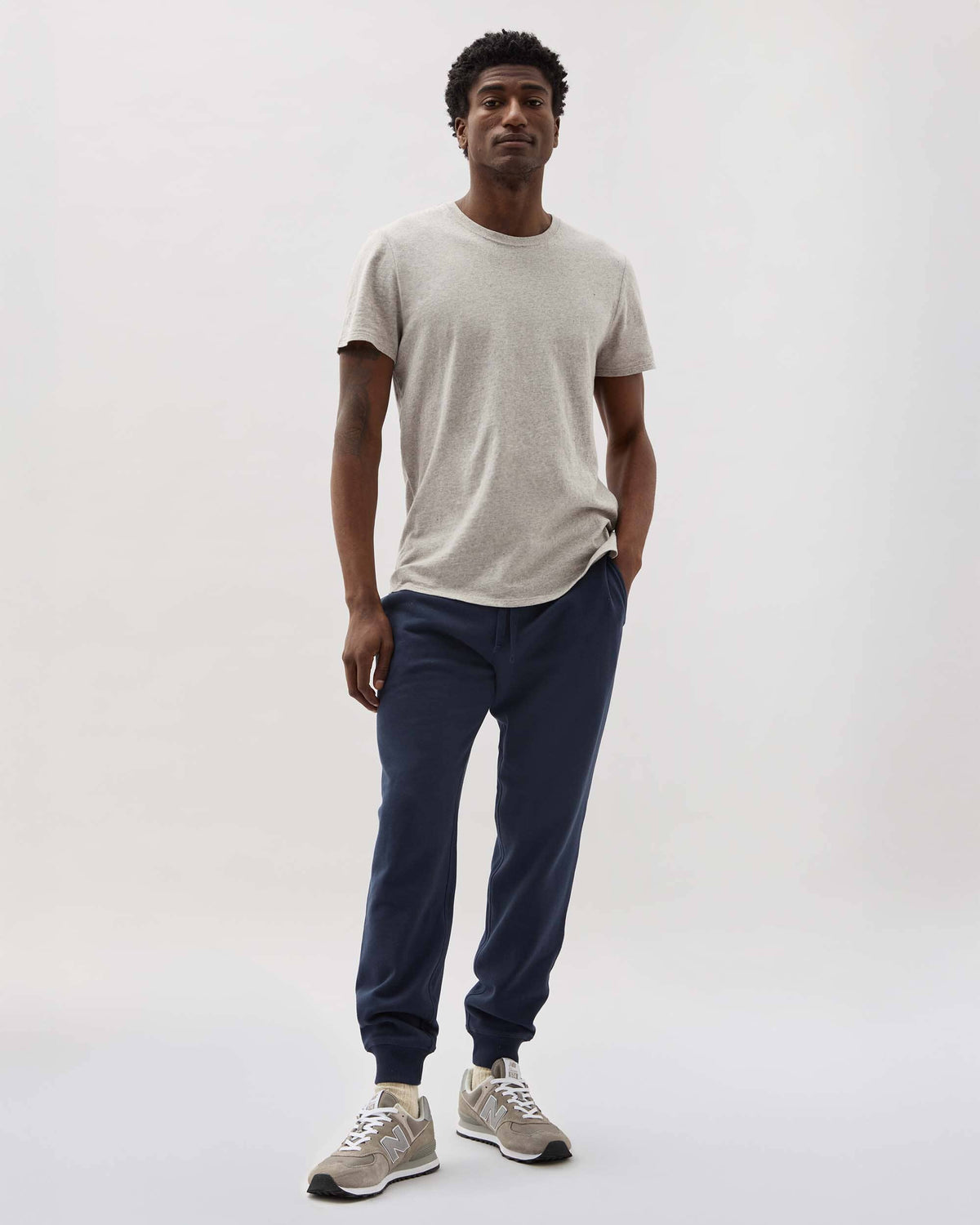 Mens Recycled Fleece Tapered Sweatpant - Recycled Fleece - Blue Nights