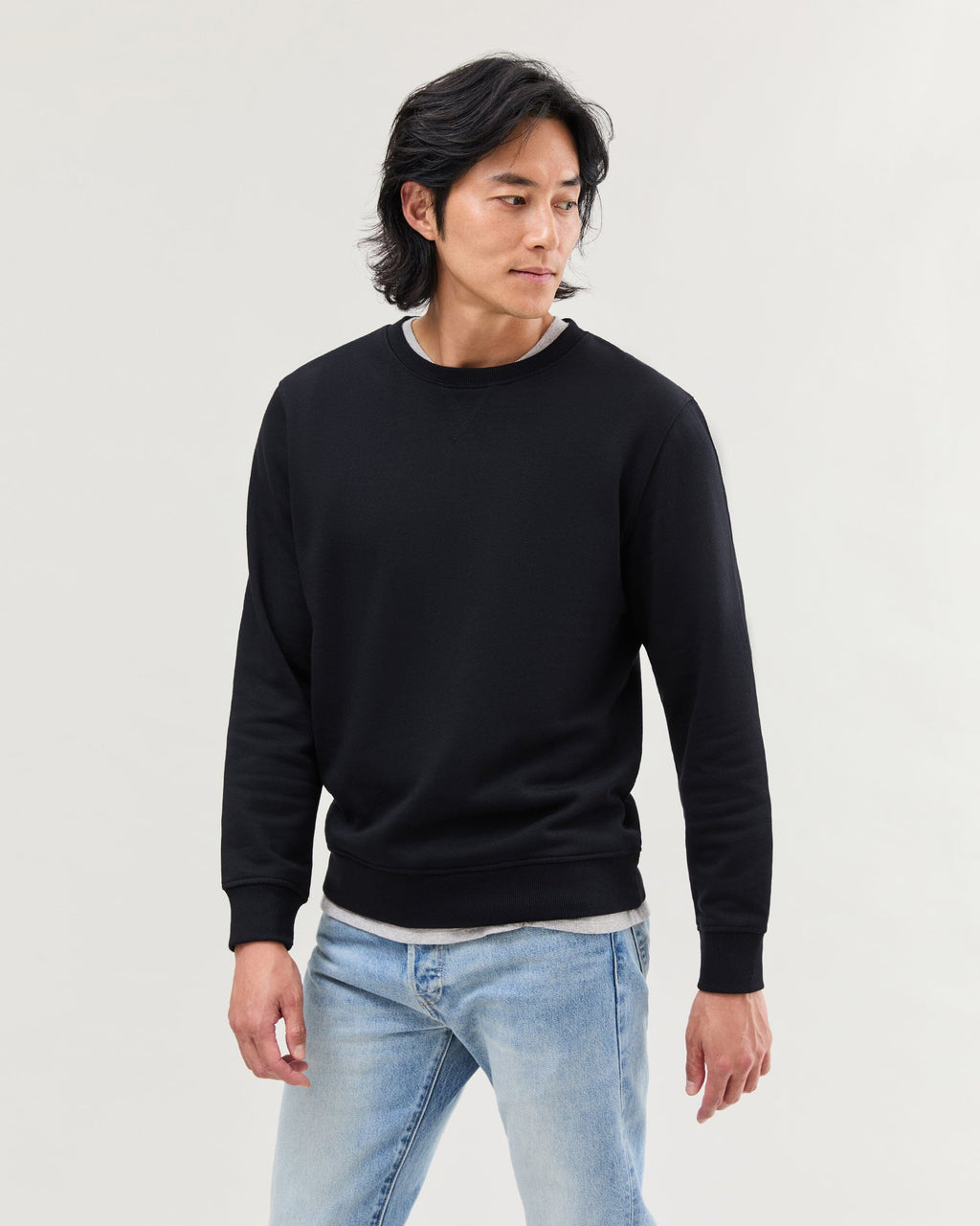 Mens Recycled Fleece Sweatshirt - Recycled Fleece - Black