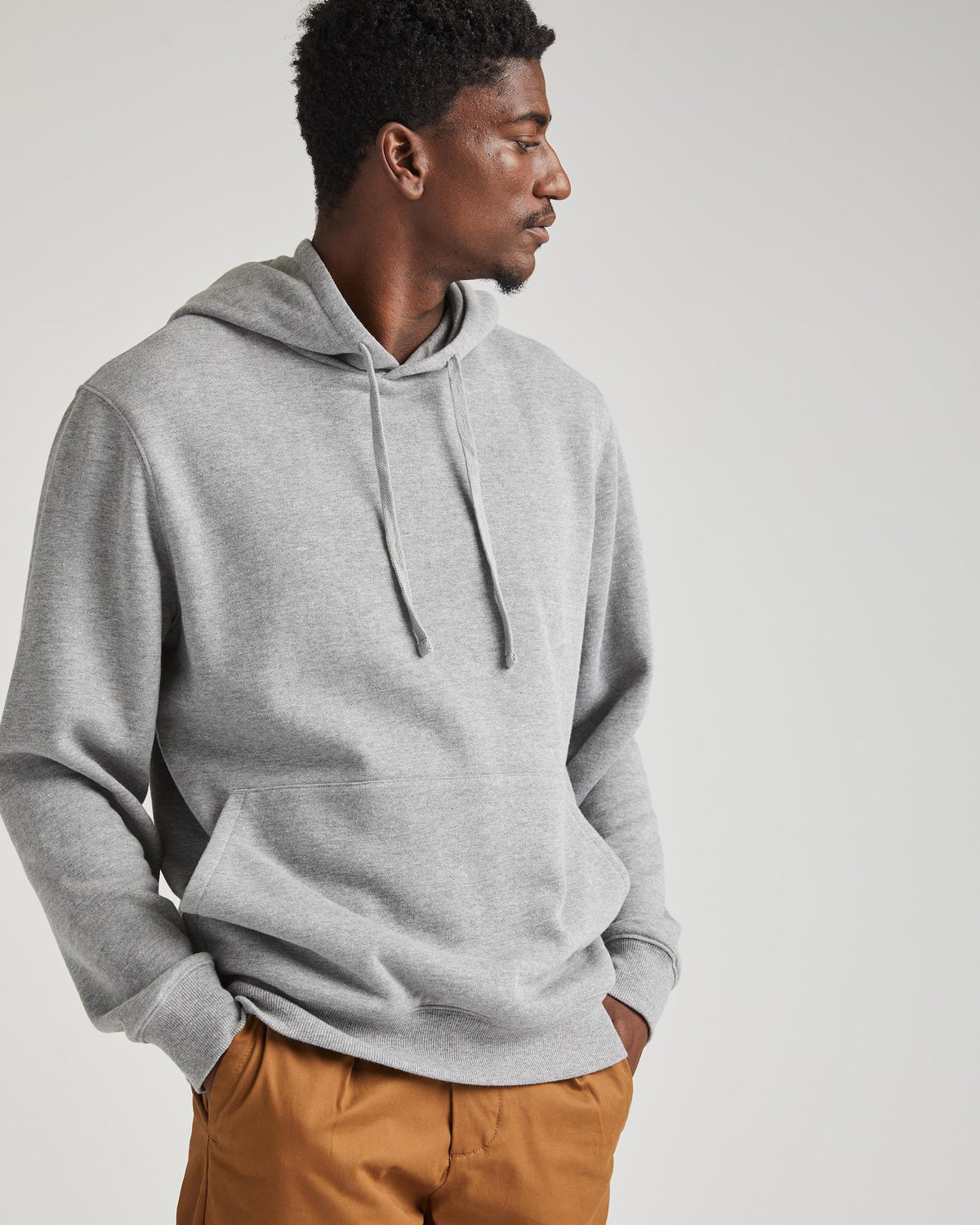 Mens Recycled Fleece Hoodie - Recycled Fleece - Heather Grey