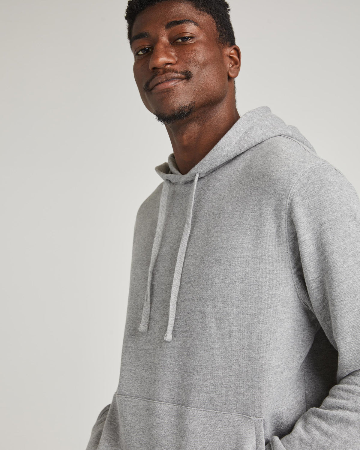 Mens Recycled Fleece Hoodie - Recycled Fleece - Heather Grey