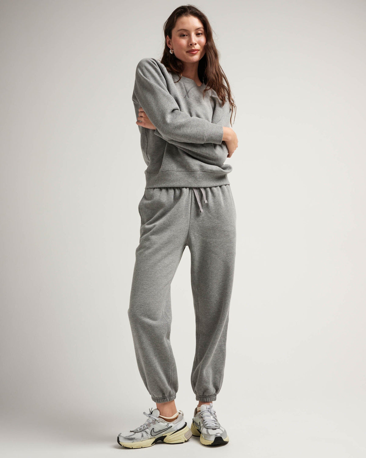 Womens Recycled Fleece Classic Sweatpant - Recycled Fleece - Heather Grey