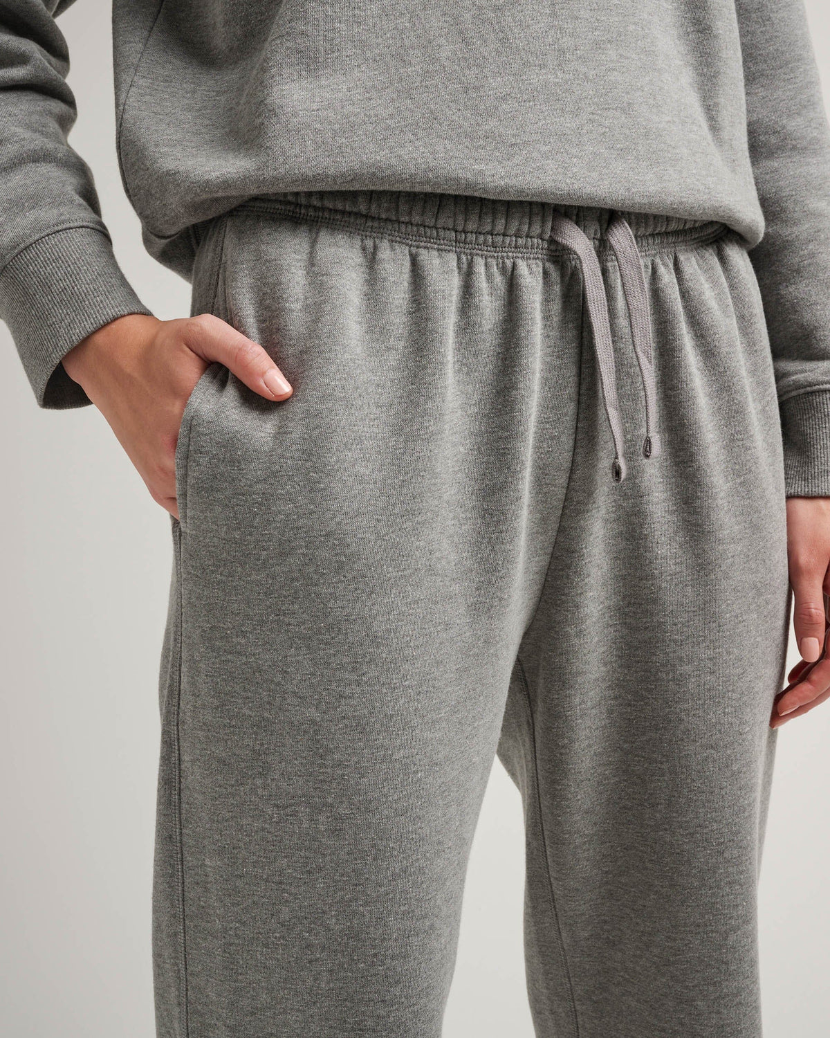 Womens Recycled Fleece Classic Sweatpant - Recycled Fleece - Heather Grey