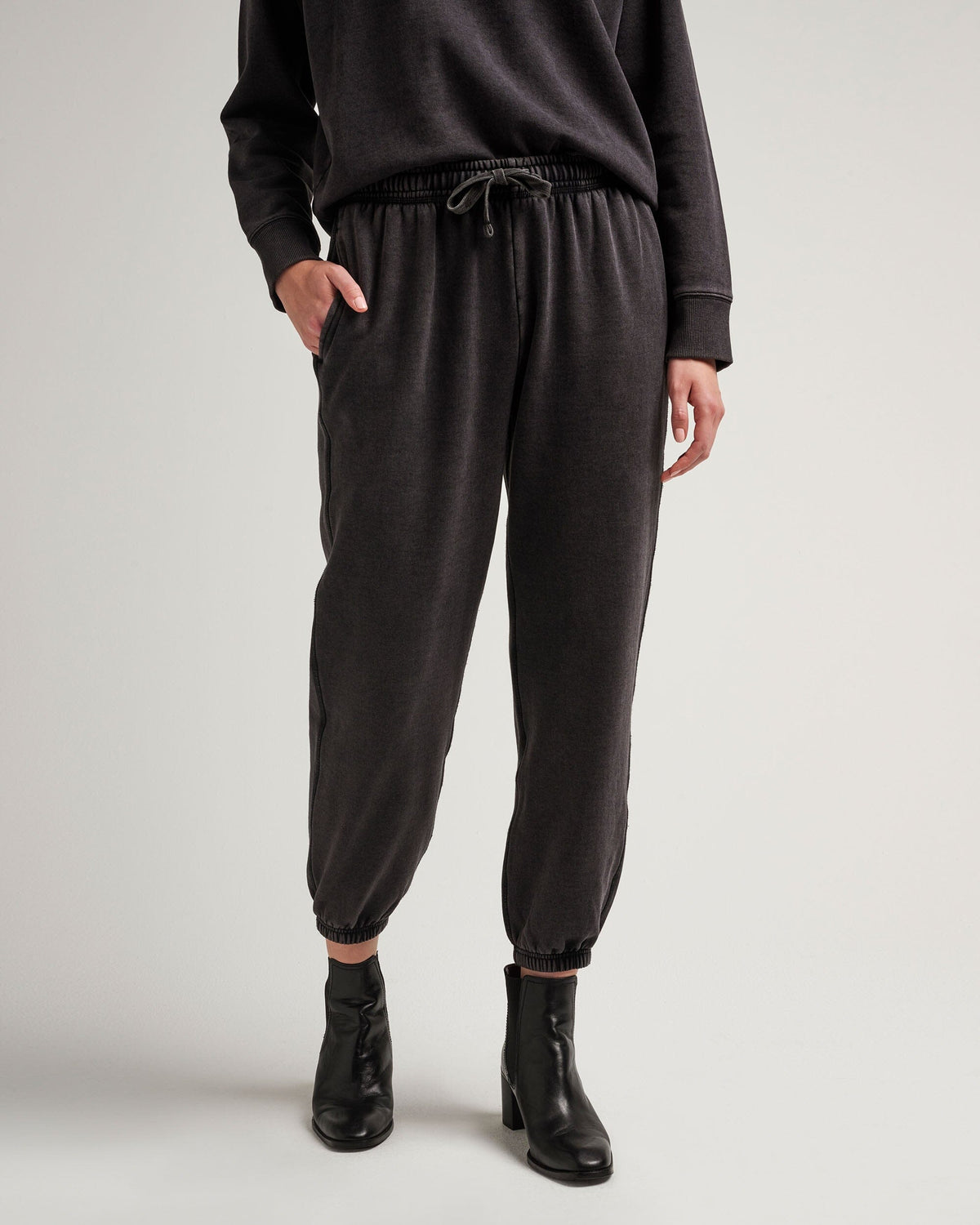Womens Recycled Fleece Classic Sweatpant - Recycled Fleece - Mineral Black