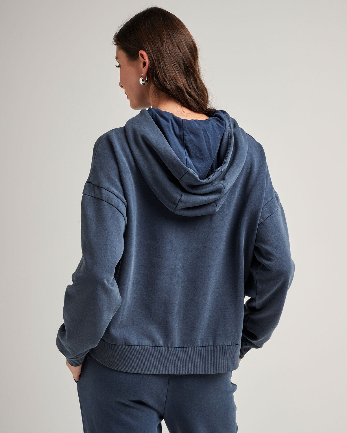 Womens Recycled Fleece Hoodie - Recycled Fleece - Mineral Moonlit Ocean