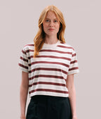 Womens Recycled Stripe Tee - Recycled Jersey - Red Stripe