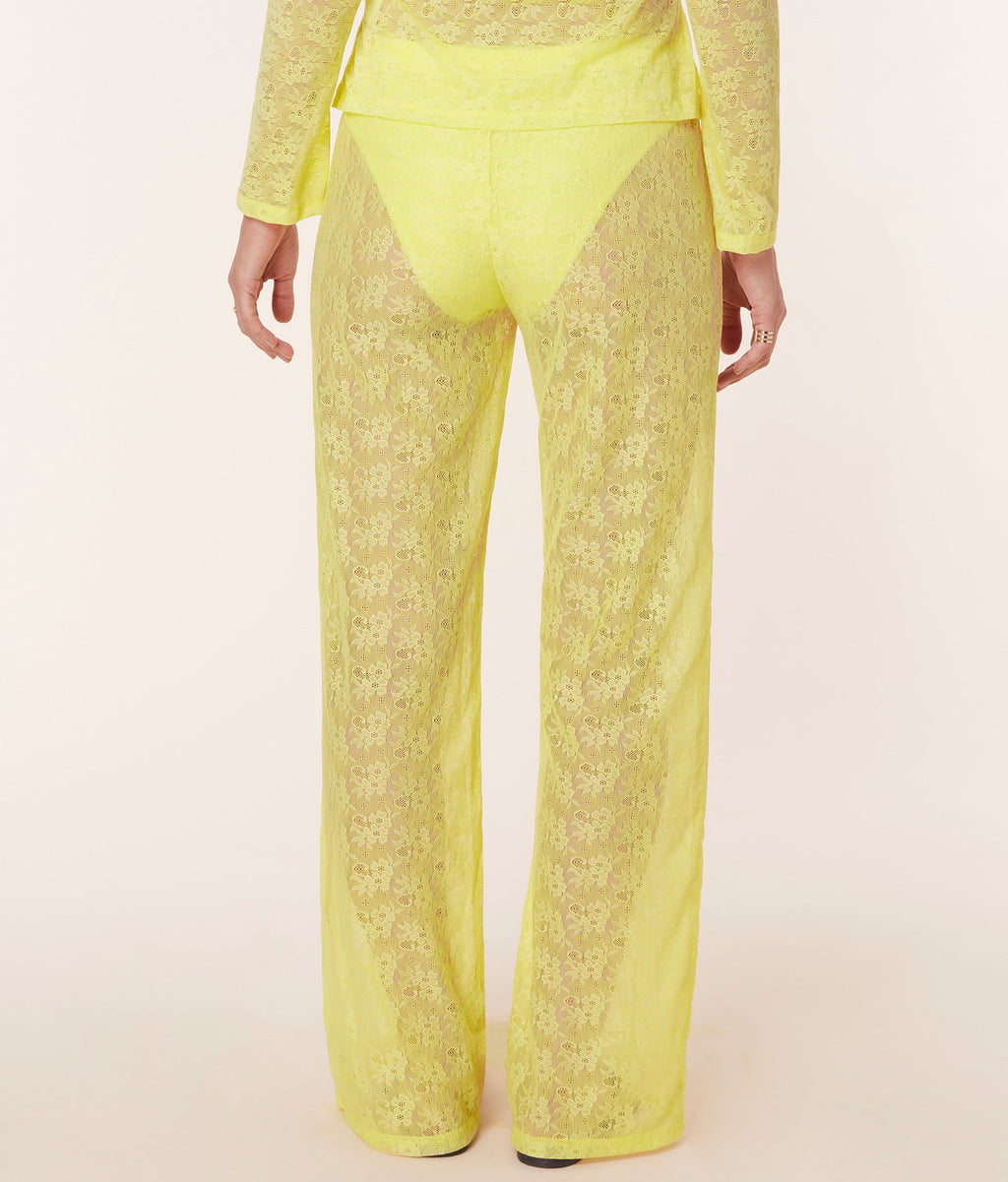 The Suva Pant - Floral Lace - Limeade