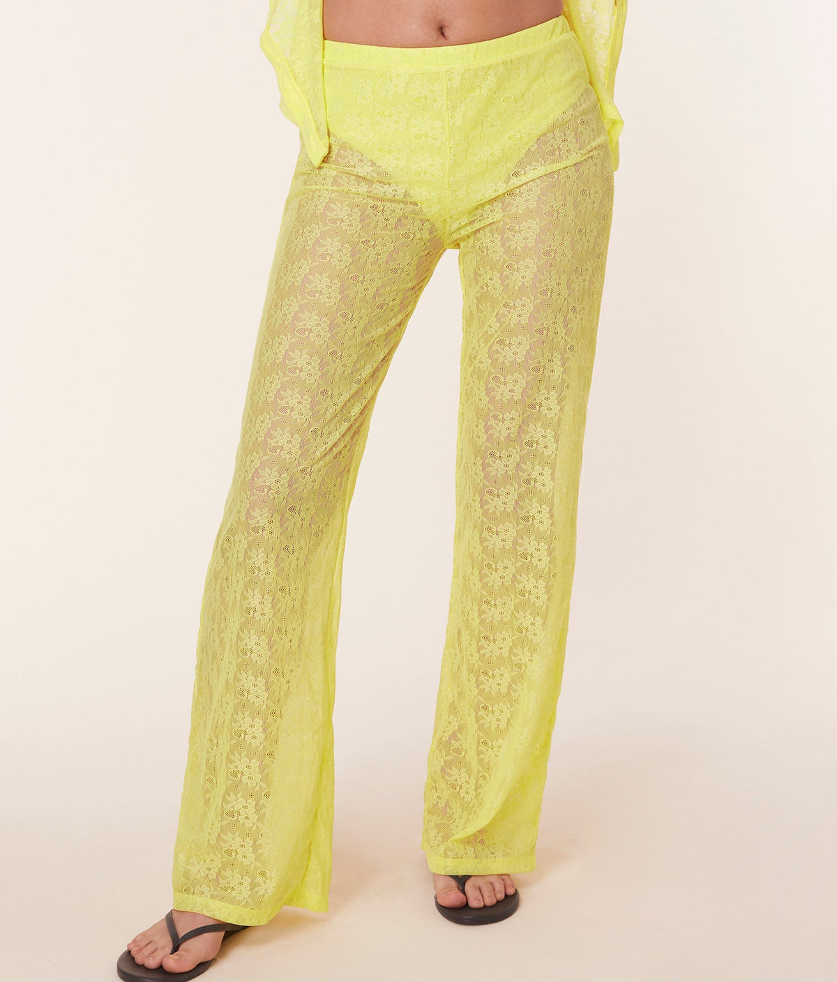 The Suva Pant - Floral Lace - Limeade