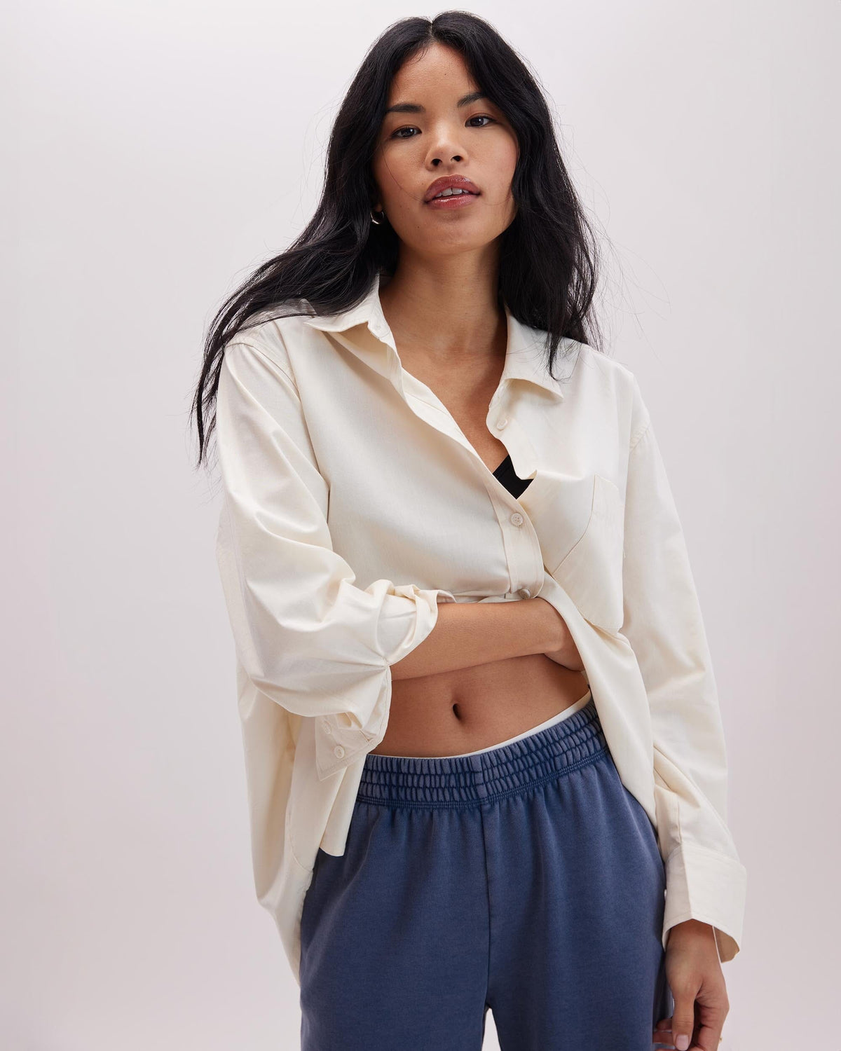 Womens Recycled Fleece Wide Leg Pant - Recycled Fleece - Mineral Blue