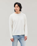 Mens Relaxed Long Sleeve Tee - Pigment Dye Jersey - Bone