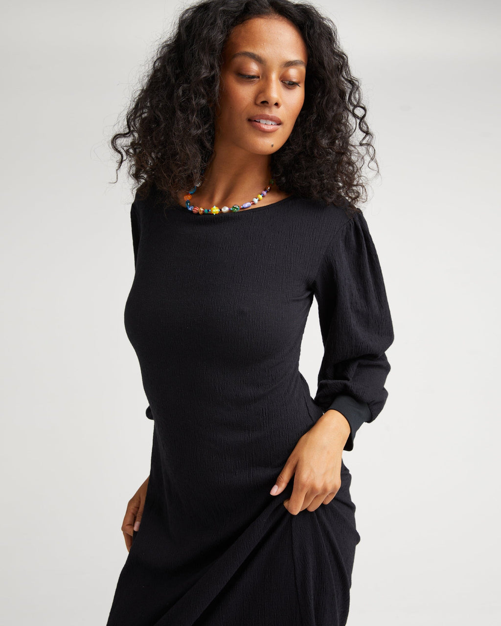 Womens Cloud Weave Maxi Dress - Cloud Weave Knit - Black