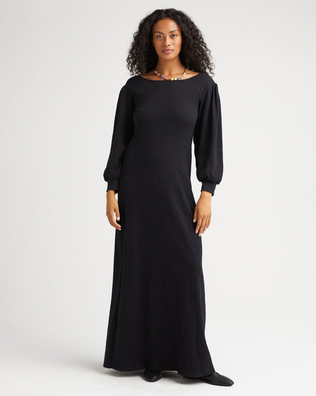 Womens Cloud Weave Maxi Dress - Cloud Weave Knit - Black