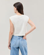 Womens Relaxed Muscle Tee - Pigment Dye Jersey - Bone