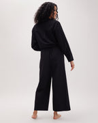 Womens Venice Drawstring Pant - Cotton Rayon Woven - Black