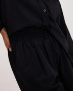 Womens Venice Drawstring Pant - Cotton Rayon Woven - Black