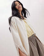 Womens Venice Drawstring Pant - Cotton Rayon Woven - Warm Grey