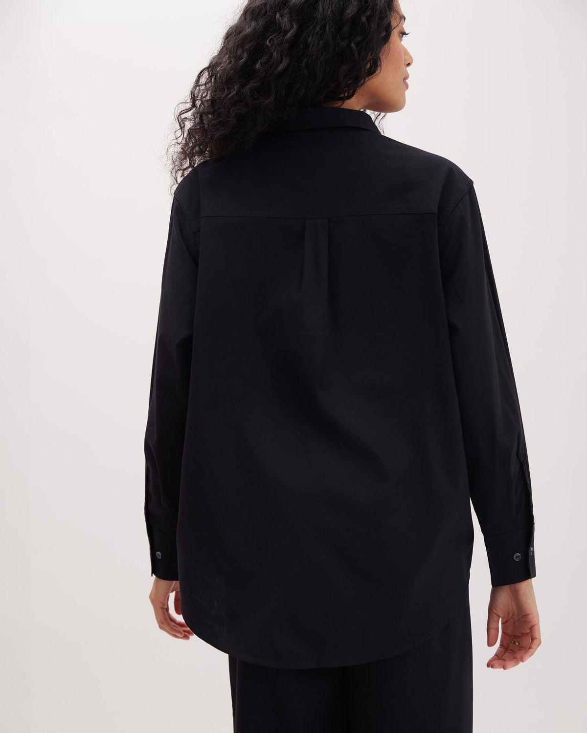 Womens Venice Button Up Shirt - Cotton Rayon Woven - Black