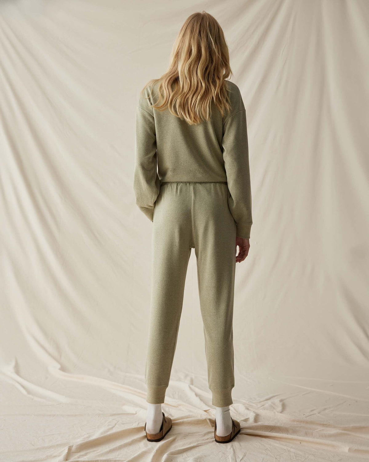 Womens April Lightweight Sweatpant - French Terry - Green Ground