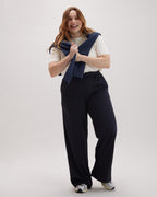 Womens Sophia Fluid Wide Leg Trouser - Polyester Modal Twill - Black