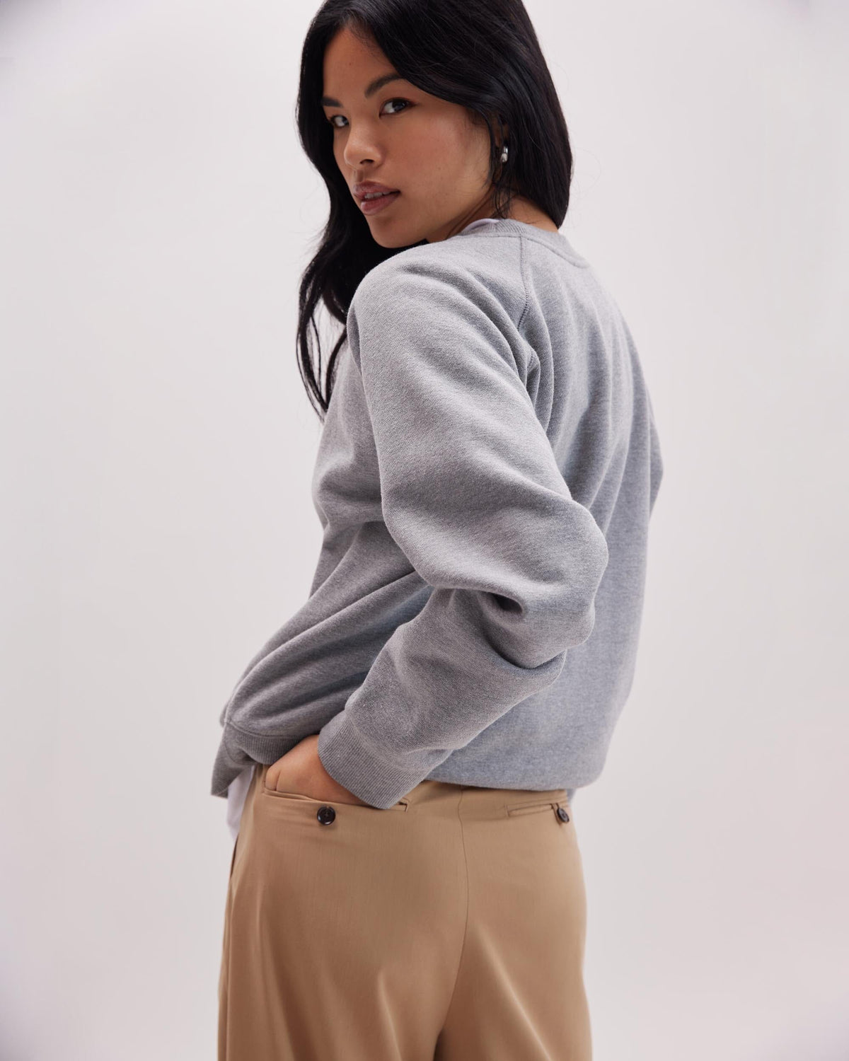 Womens Sophia Fluid Wide Leg Trouser - Polyester Modal Twill - Khaki
