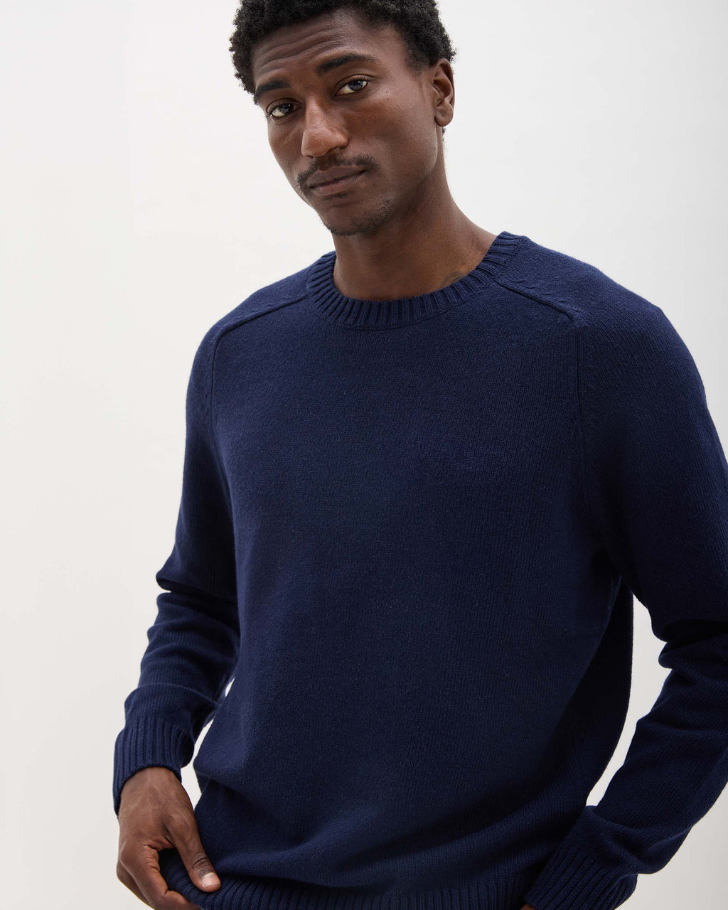 Mens Noel Sweater - Cotton Sweater Knit - Blue Nights