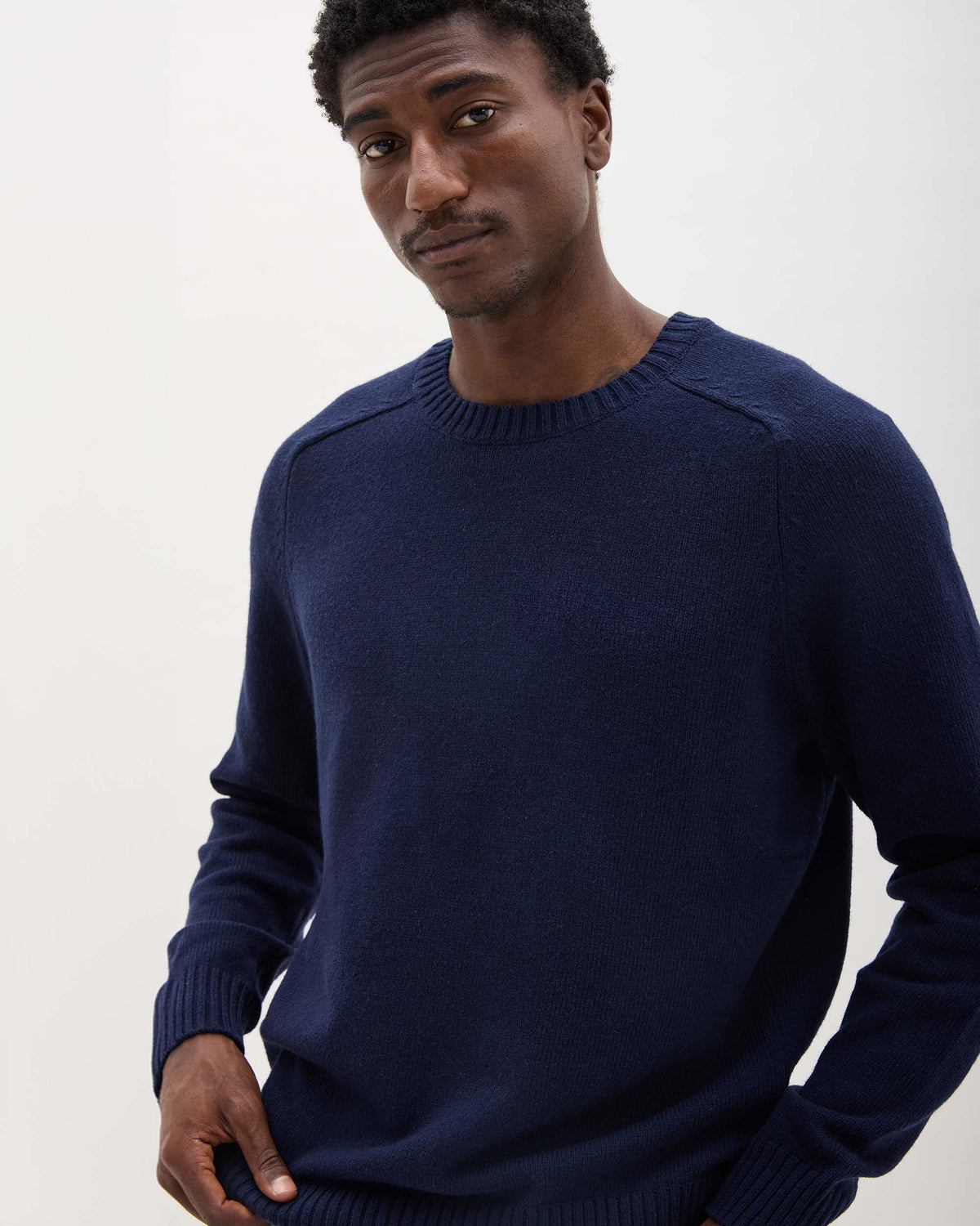 Mens Noel Sweater - Cotton Sweater Knit - Blue Nights