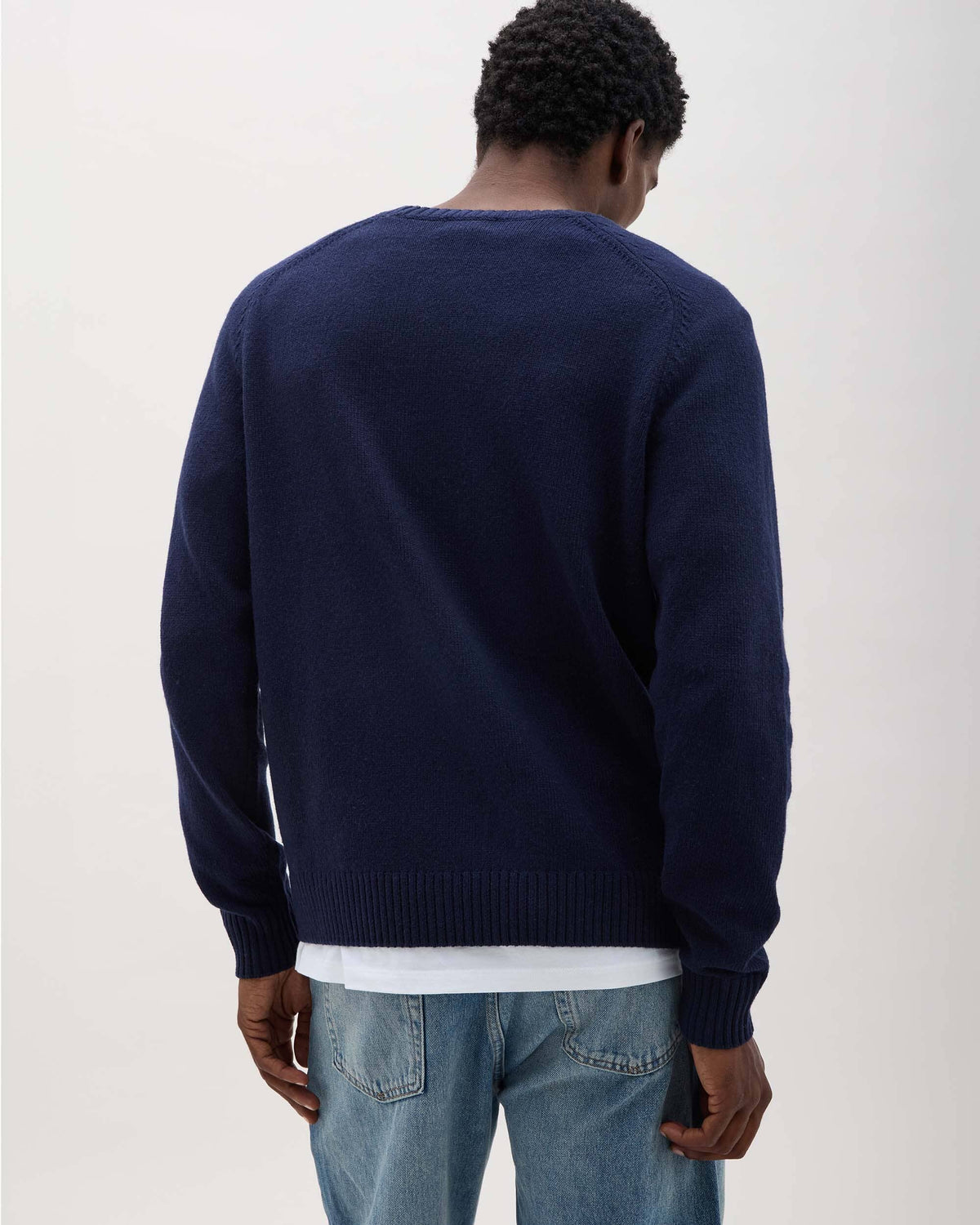 Mens Noel Sweater - Cotton Sweater Knit - Blue Nights