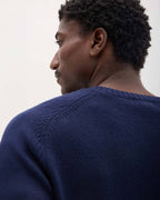 Mens Noel Sweater - Cotton Sweater Knit - Blue Nights