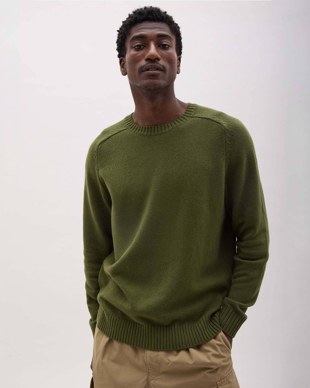 Mens Noel Sweater - Cotton Sweater Knit - Cypress