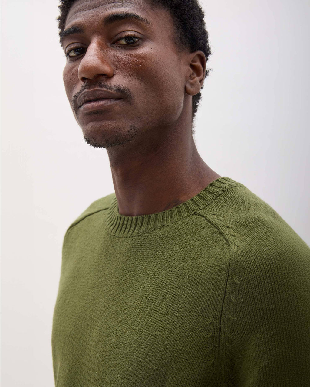 Mens Noel Sweater - Cotton Sweater Knit - Cypress