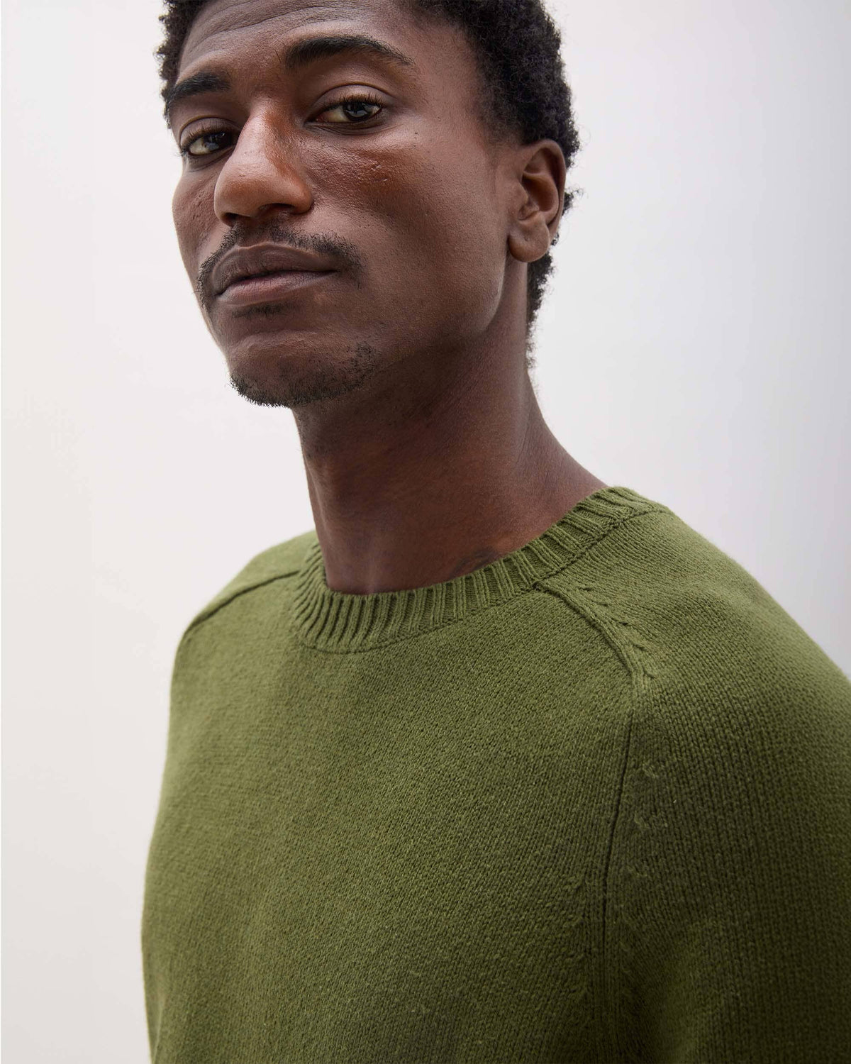 Mens Noel Sweater - Cotton Sweater Knit - Cypress