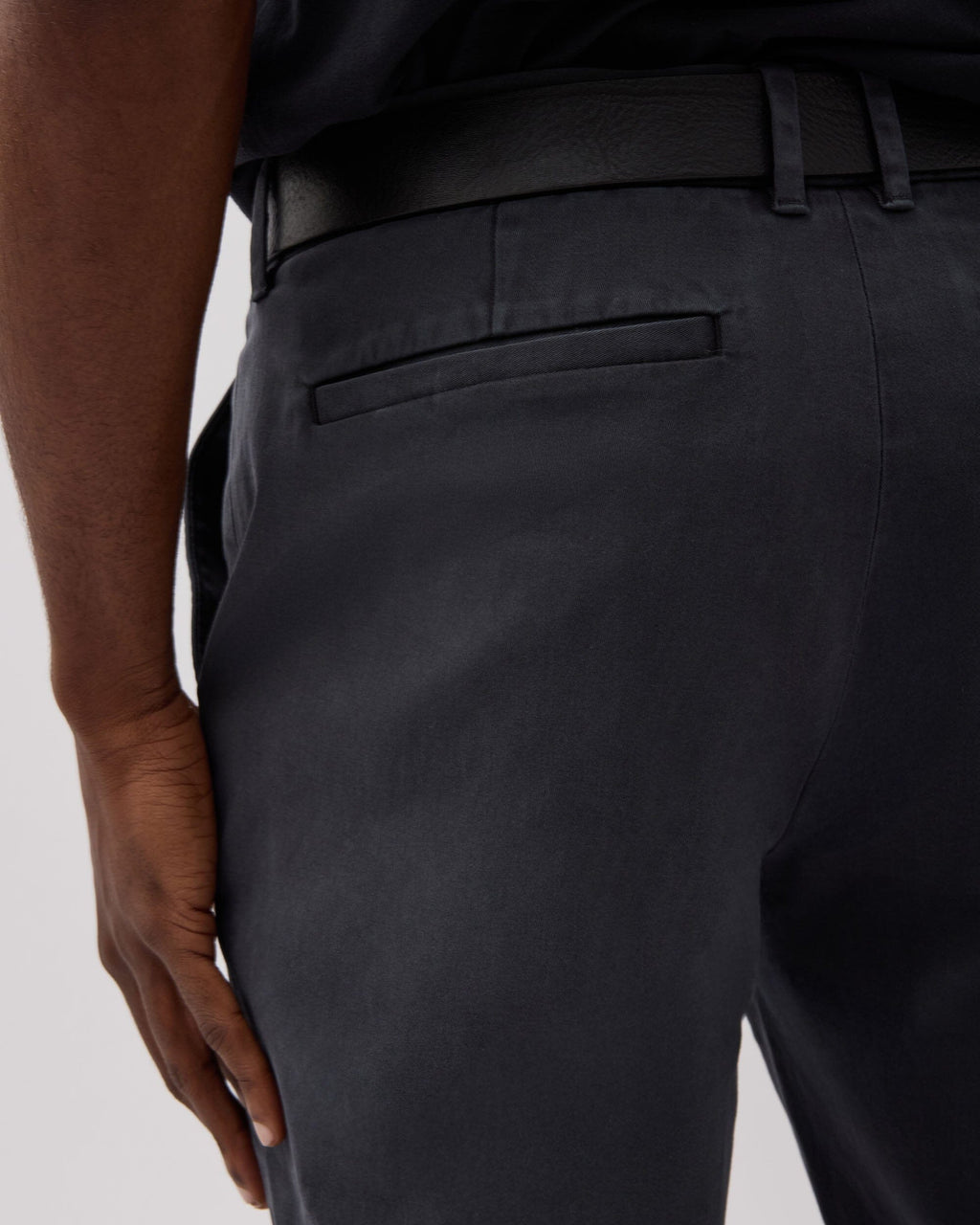 Mens Lightweight Chino - Stretch Cotton Twill - Black