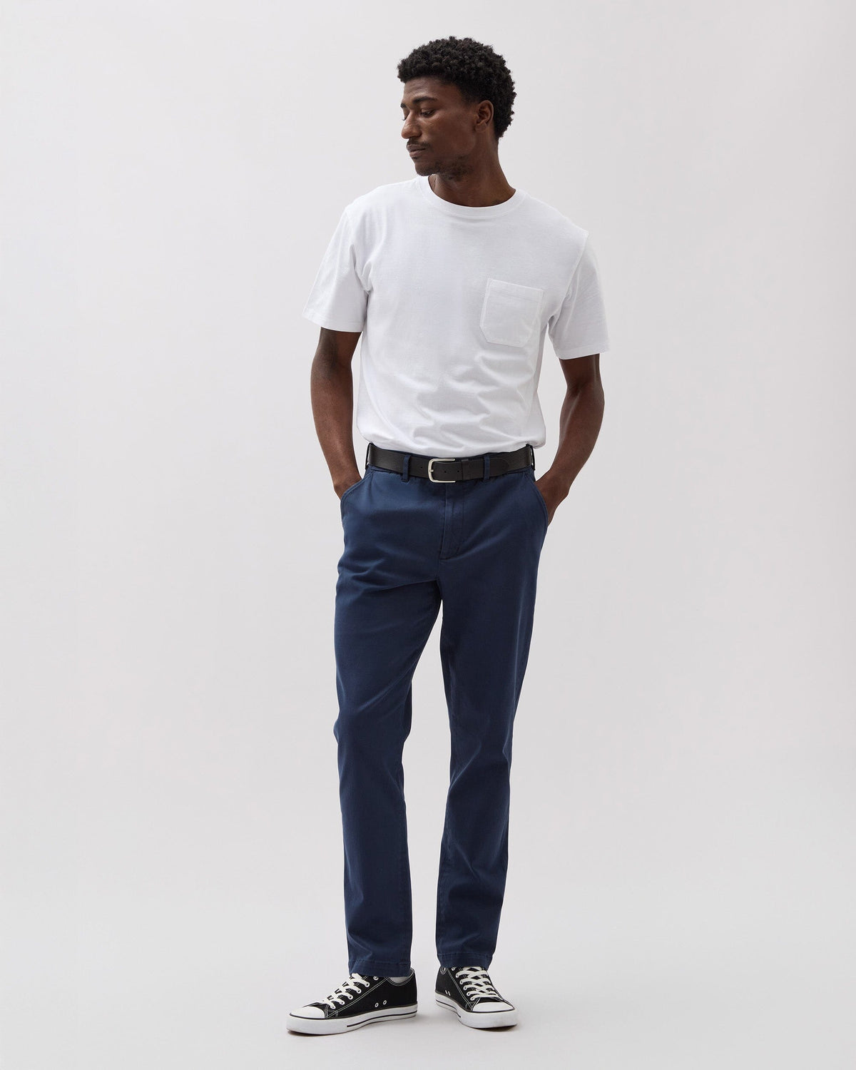 Mens Lightweight Chino - Stretch Cotton Twill - Blue Nights