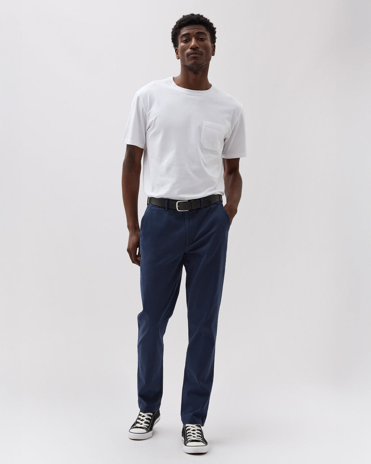 Mens Lightweight Chino - Stretch Cotton Twill - Blue Nights