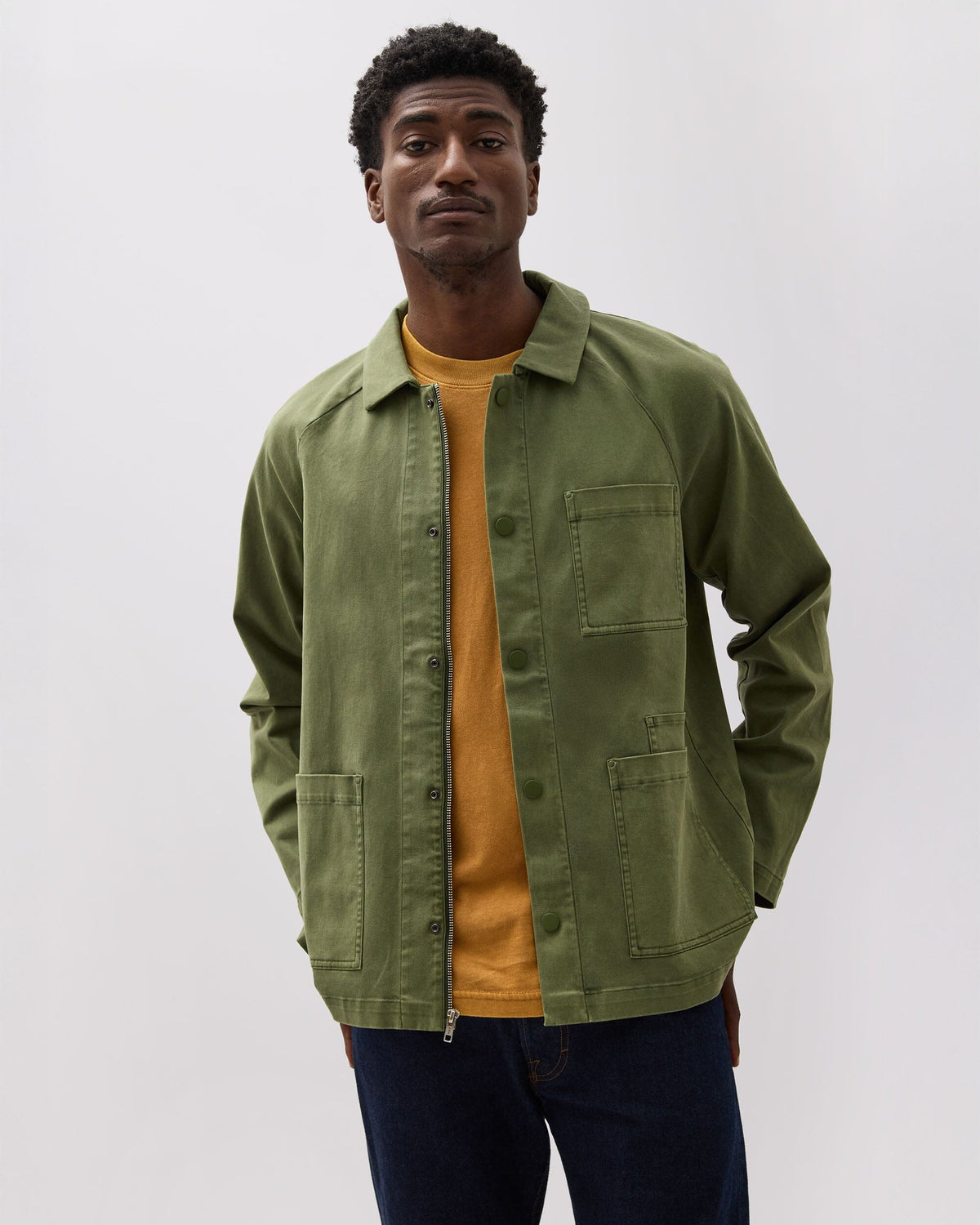 Mens Lightweight Chore Coat - Stretch Cotton Twill - Cypress