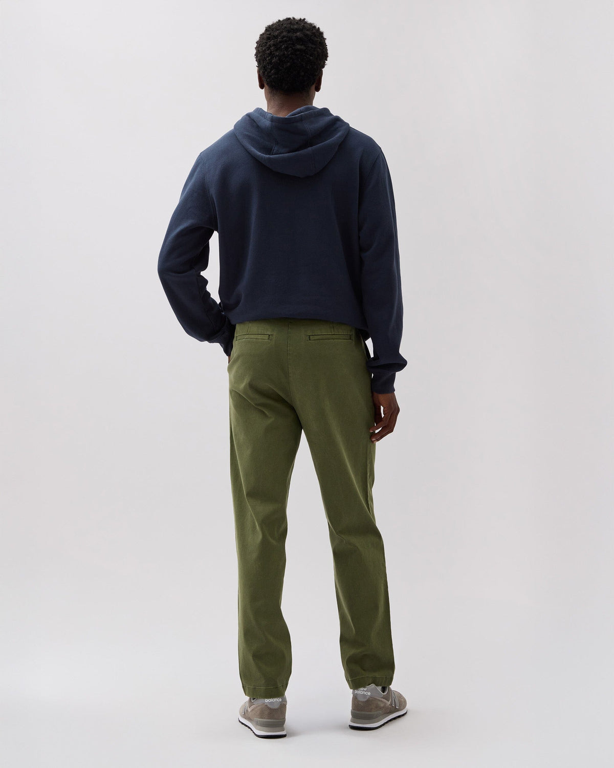 Mens Pleated Lightweight Chino - Stretch Cotton Twill - Cypress