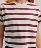 Womens Recycled Stripe Tee - Recycled Jersey - Red Stripe