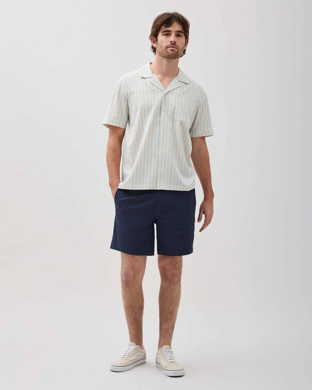 Mens Stretch Twill Short - Stretch Cotton Twill - Blue Nights