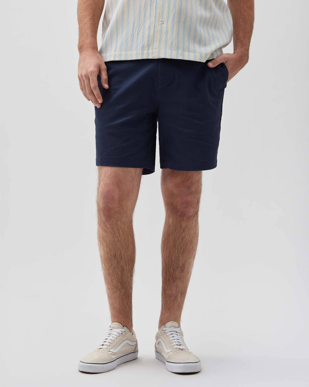 Mens Stretch Twill Short - Stretch Cotton Twill - Blue Nights