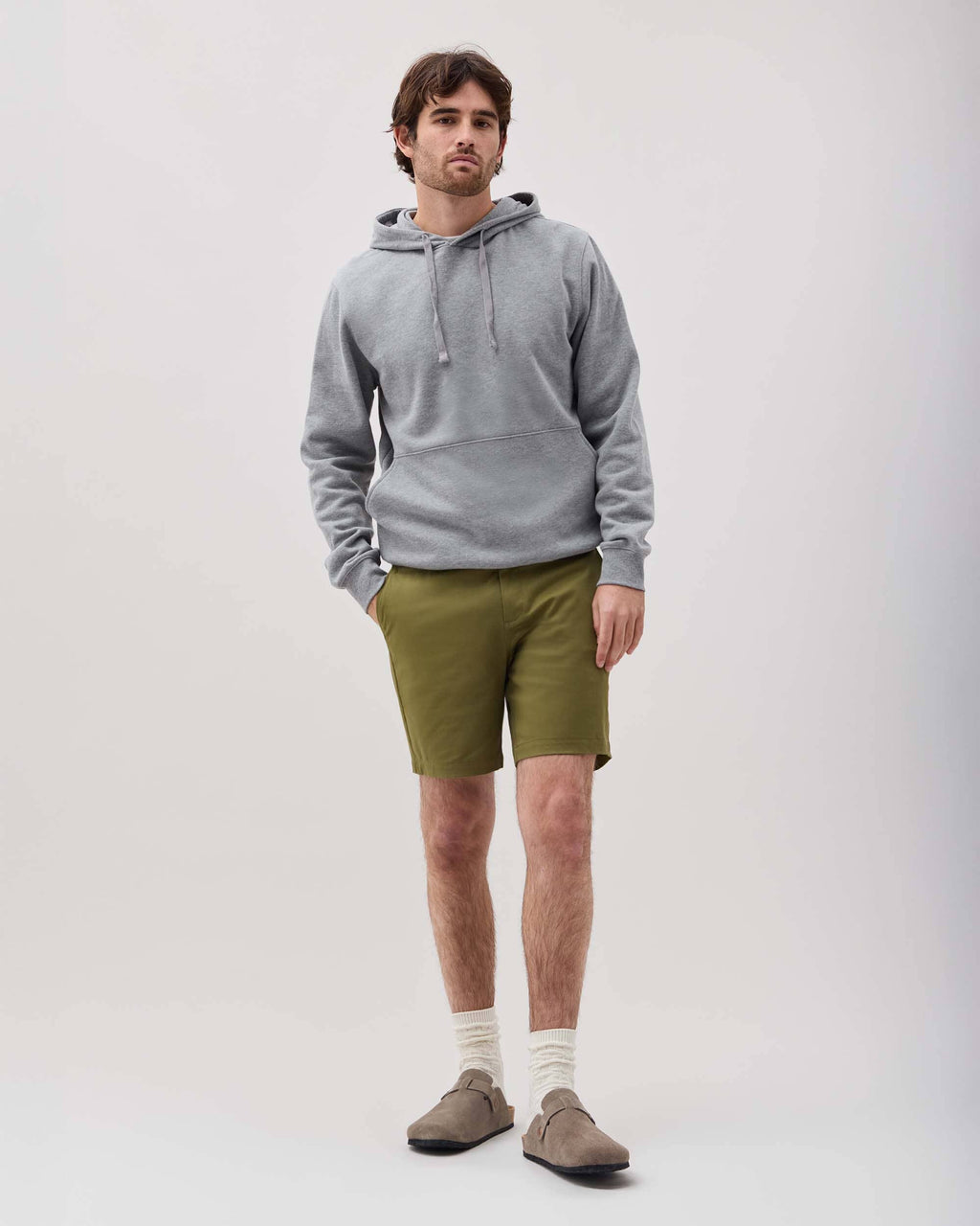 Mens Stretch Twill Short - Stretch Cotton Twill - Olive Army