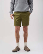Mens Stretch Twill Short - Stretch Cotton Twill - Olive Army