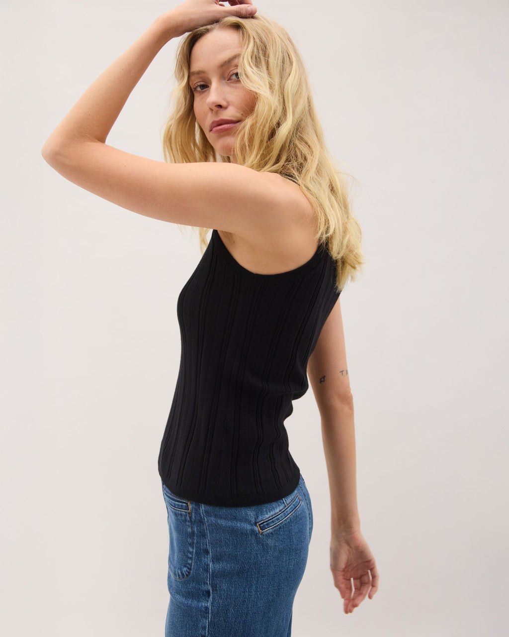 Womens Monica Tank - Cotton Sweater Knit - Black