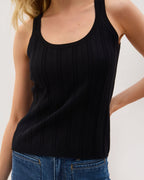 Womens Monica Tank - Cotton Sweater Knit - Black